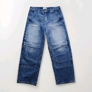 YoungLa Denim Double Knee Carpenter Baggy Work Jeans Mens Size Large 35x30